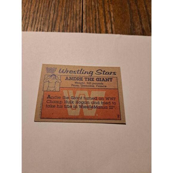 Vintage 1987 WWF Andre the Giant Wrestling Trading Card Titan Sports Raw - Picture 2 of 2